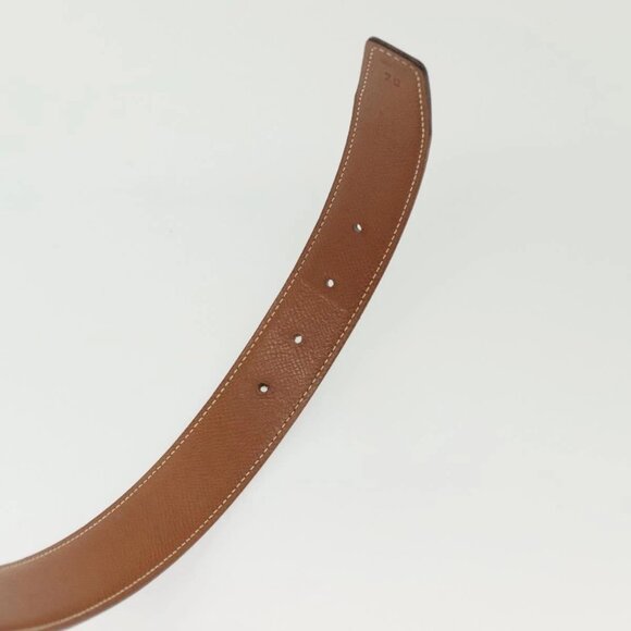 HERMES Dolphin Belt Leather 33.5"" Black Gold Auth - Picture 12 of 13